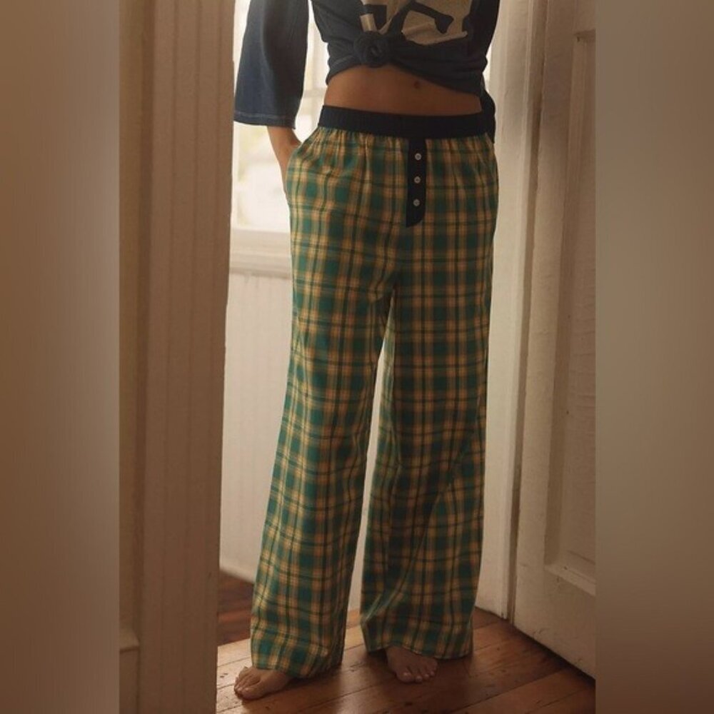 NWT Size M - Anthropologie 100% Cotton Flannel Boxer Trousers (NWT US$68)